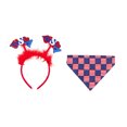 thumbnail image 1 of Conjunto de disfraz de 2 piezas con bufanda triangular y diadema de tela práctica para el Día de la Independencia, 1 of 6