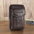 thumbnail image 3 of Multi-function Men PU Waist Bags Phone Wallet Belt Bum Pouch (Coffee 1), 3 of 5