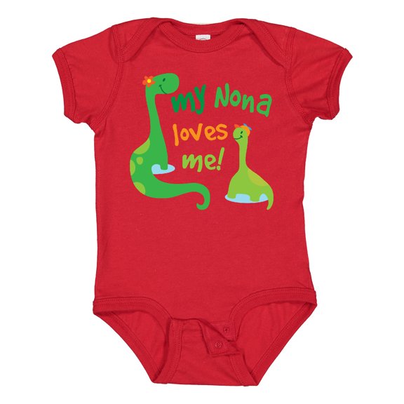 Inktastic My Nona Loves Me Grandson Dinosaur Boys Baby Bodysuit