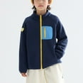 thumbnail image 5 of UAYOTSE Toddler Unisex Kids Fleece Jacket Lightweight Outerwear Boys Girls Long Sleeve Fall Zip Up(S83-Dark Blue,13-14 Years), 5 of 9