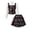 White, variant on Girls Preppy Plaid 2‑Piece Outfit Set Puff Long Sleeve Shirt Vest Top Bow Elastic Waist Pleated Skirt Kids Academy Style Clothing for School Performance Daily Wear(White,12-13 Years)