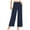 Navy, variant on Women Wide Leg Pants Palazzo ,Summer High Elastic Waisted Casual Loose Flowy Work Pant Trousers,Solid Business Work Trousers Long Straight Suit Pants Wide Leg Pants for Women Lounge Pants