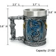 thumbnail image 3 of alikiki Medieval Large Beer Tankard Blue Dragon DnD Game Mug of Throne Stainless Coffee Cup Dungeons and Dragons Gifts for Men Women Dragon Collector Themed Party Decorations 21oz, 3 of 9