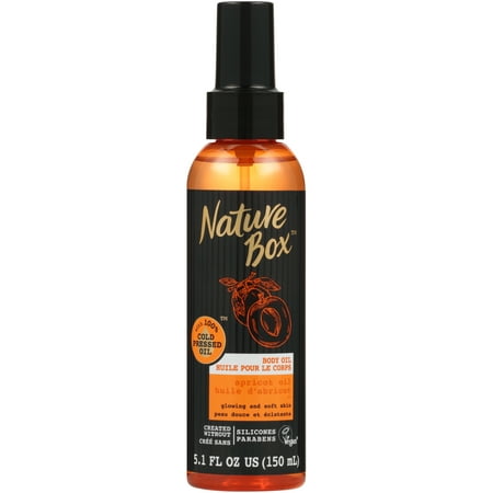 Nature Box Body Oil - for Glowing & Soft Skin, with 100% Cold Pressed Apricot Oil, 5.1