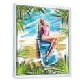 thumbnail image 3 of Designart 'Portrait Beautiful Blond Model At The Beach Sunbathing' Nautical & Coastal Framed Canvas Wall Art Print, 3 of 5