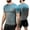Grey/Aqua, variant on Fusion Short Sleeve Rash Guard - Grey/Aqua, Large