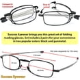 thumbnail image 3 of GFDYREE Lunettes de Lecture 2 Paires Lecteurs Noirs et Canon de Fusil Lunettes Pliantes Compactes Unisexes pour Lecture Étui Inclus, 3 of 7