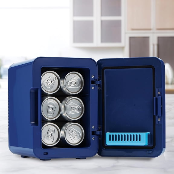4L  Fridge, 6-Can Portable Cooler,  Powered, Thermoelectric – For Drinks, Snacks, or Skincare – Cute Gift for  Fans