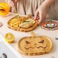 thumbnail image 5 of Bandeja de madera con forma de calabaza fantasma para Halloween, decoración para el hogar, plato de cena, 5 of 5