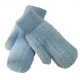 thumbnail image 6 of Xfvqtps Mens and Womens Mittens Full Fingered Knitting Plush Lining Wrist Warmth Thickened Solid Color Simplicity Windproof Warm for Cold Weather Winter Gloves Light Blue, 6 of 7