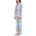 thumbnail image 2 of FORMRS Womens Pajama Set Long Sleeve Top and Pants with Pockets Soft Comfy Lounge Sleepwear, Sizes S-2XL, Watercolor Ice Cream Pattern, 2 of 7