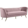 thumbnail image 2 of Meridian Furniture Margo Pink Velvet Sofa, 2 of 7