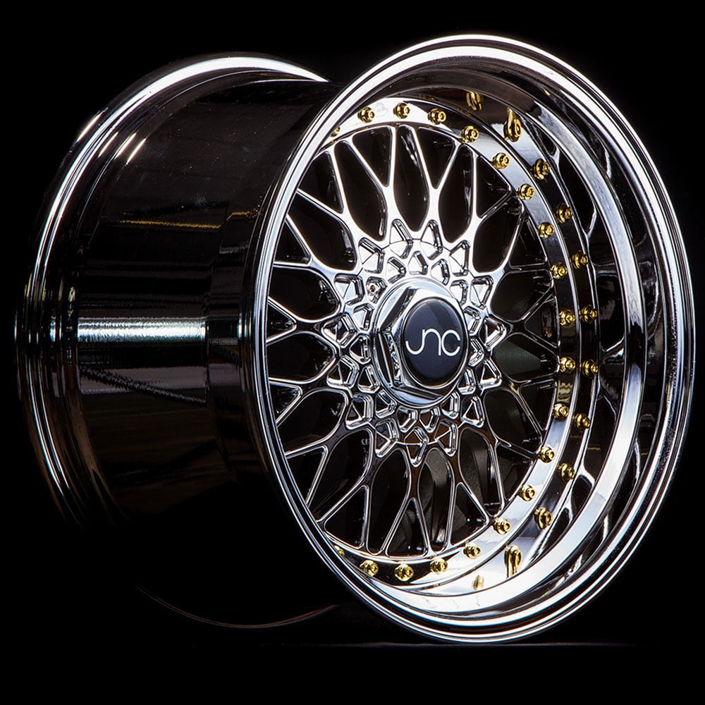 JNC Wheels 5x120-17x8.5 inch 17 JNC005 Black Gold Rivet Rim 