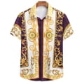 thumbnail image 4 of Camisas con estampado 3D de textura de lujo para hombres, ropa de moda para vacaciones, blusas de calle para hombres, blusa de solapa de verano de manga corta, top Y2k, 4 of 5