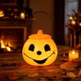 thumbnail image 5 of Lidded Jack O Lantern Pumpkin Candy Bucket Halloween Decorations, Portable Handle Plastic Pail for Halloween Party Indoor Gothic Home Decor, 5 of 6