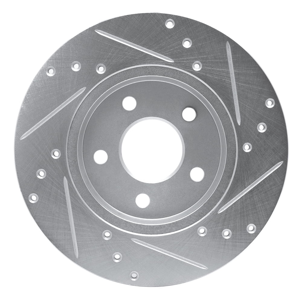 Dynamic Friction Company 631-20013L DFC Brake Rotor - Drilled And Slotted - Silver