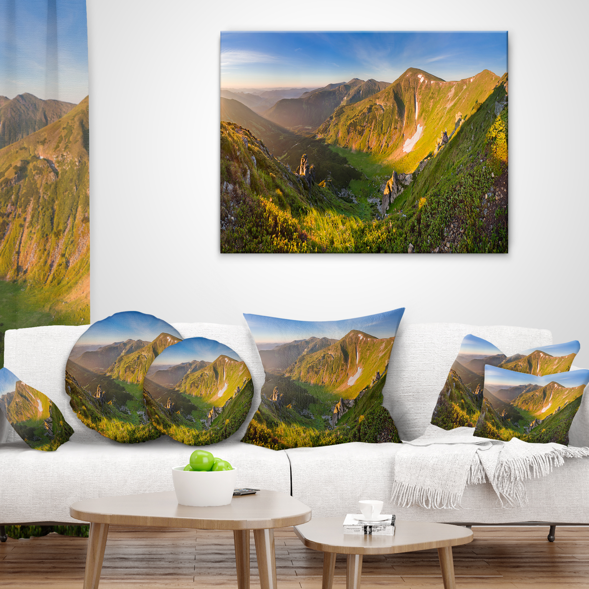 Designart Karpaty Highrise Mountains - Landscape Photo Throw Pillow - 18x18