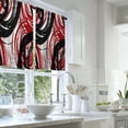 thumbnail image 5 of Red Black Grey Kitchen Curtains Set 3 Piece for Windows Curtains Valance and Tier Set 36 Inch Modern Rod Pocket Short Tier Curtain for Bathroom Abstract Cafe Curtains for Living Room Windows, 5 of 6