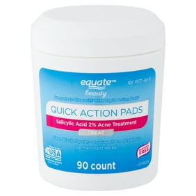 Equate Quick Action Acne Pads, Maximum Strength Wipes, Paraben Free, 90ct