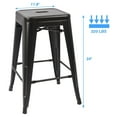 thumbnail image 7 of Lacoo Indoor-Outdoor 24 Inches Metal Stackable High Backless Bar Counter Stools，Black, 7 of 7