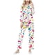 thumbnail image 2 of RKSTN Women's Carnival Pajamas Sets Oversized Lapel Mardi Gras Print Button Long Sleeve Sleepwear T Shirt and Pjs Pant 2 Piece Matching Set Casual Turndown Plus Size Pajama and Pants Loungewear Set, 2 of 9