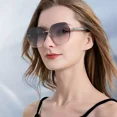 thumbnail image 2 of Muramaudi Hombre Mujer Gafas De Sol Lentes Polarizados Estilo Retro Moda Uv400 Gris Round, 2 of 8