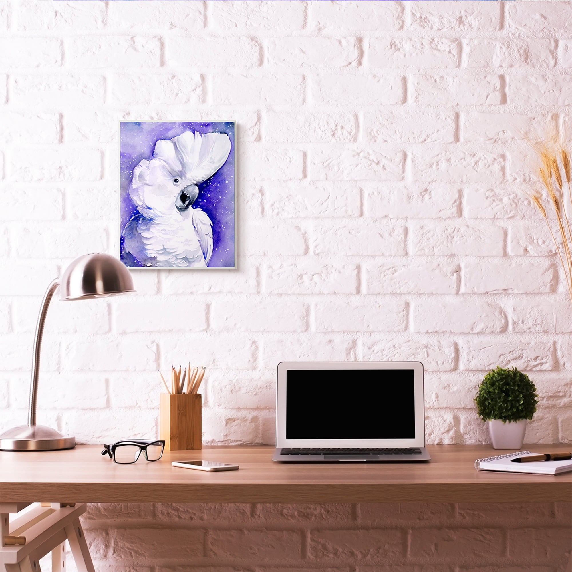 Stupell Industries Space Bird Watercolor Animal Purple Painting Wall Plaque by Jennifer Paxton Parker, 13" x 19", Wall Plaque