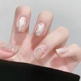 thumbnail image 3 of 24 Uds. De uñas postizas desmontables cortas Y2k con diamantes de imitación y pegamento para Ballet, puntas de uñas postizas artificiales dulces y frescas para niñas, 3 of 5