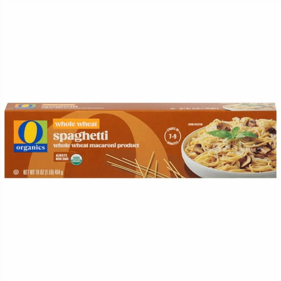 O O Organic USDA Organic Non-GMO Whole Wheat Macaroni Product Spaghetti Pasta