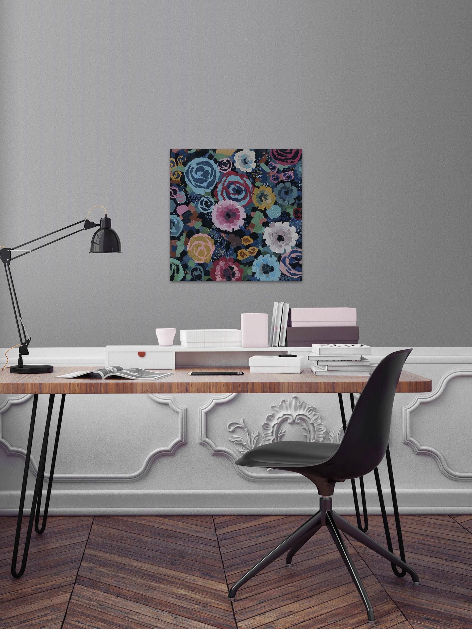 Floral Drama Painting Print on Wrapped Canvas