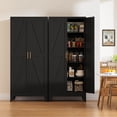 thumbnail image 3 of 71" Tall Metal Pantry Cabinet, Kitchen Storage Cabinet with 2 Doors and 4 Adjustable Shelves for Kitchen, Living Room, Dining Room, Bathroom and Home, Office (Black, 71" H), 3 of 14