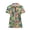 Tropical Parrot Fruit Print, variant on CHAQLIN Autumn Leaves Print Tennis Short Sleeved Shirt, Soft Quick Dry Breathable Women V Neck Golf Shirts for Outdoor Bowling Hiking Quarter Zip