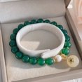 thumbnail image 3 of Toyella New Ancient Style Green Agate Bracelet Female Green agate, 3 of 5