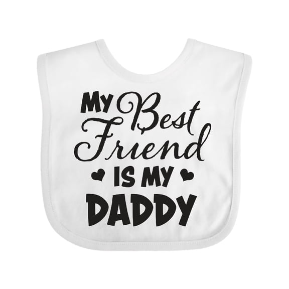 Inktastic My Best Friend is My Daddy with Hearts Boys or Girls Baby Bib