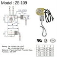 thumbnail image 2 of Interrupteur de Lumière pour Ventilateur de Plafond ZE-109 Interrupteur à Deux Fils avec Cordons de Tirage pour Ventilateurs de Plafond Lampes 2 Pcs Argent, 2 x Interrupteur de Lumière pour Ventilateur de Plafond, Argent, 2 of 6