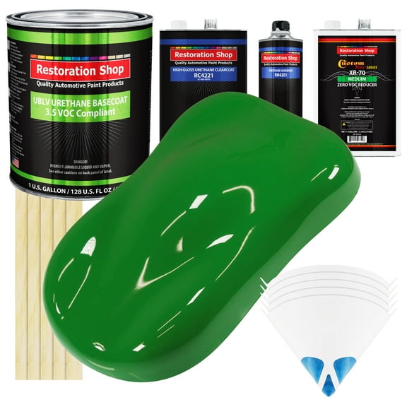 Vibrant Lime Green Gallon Low VOC URETHANE BASECOAT CLEARCOAT Car Auto Paint Kit