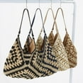 thumbnail image 2 of Granjero Gordo Bolso de hombro tejido para mujer, bolso de mano tejido y bolso de cosméticos, bolsos de mano tejidos elegantes para playa de verano, bolsos de hombro (beige), 2 of 5