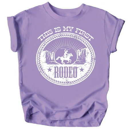 

My First Rodeo 1st Birthday T-Shirts for Baby Girls and Boys First Birthday Outfit Purple Shirt 18 Months