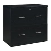 Alpine 2-Drawer Engineered Wood Lateral File with Lockdowel  in Black Finish