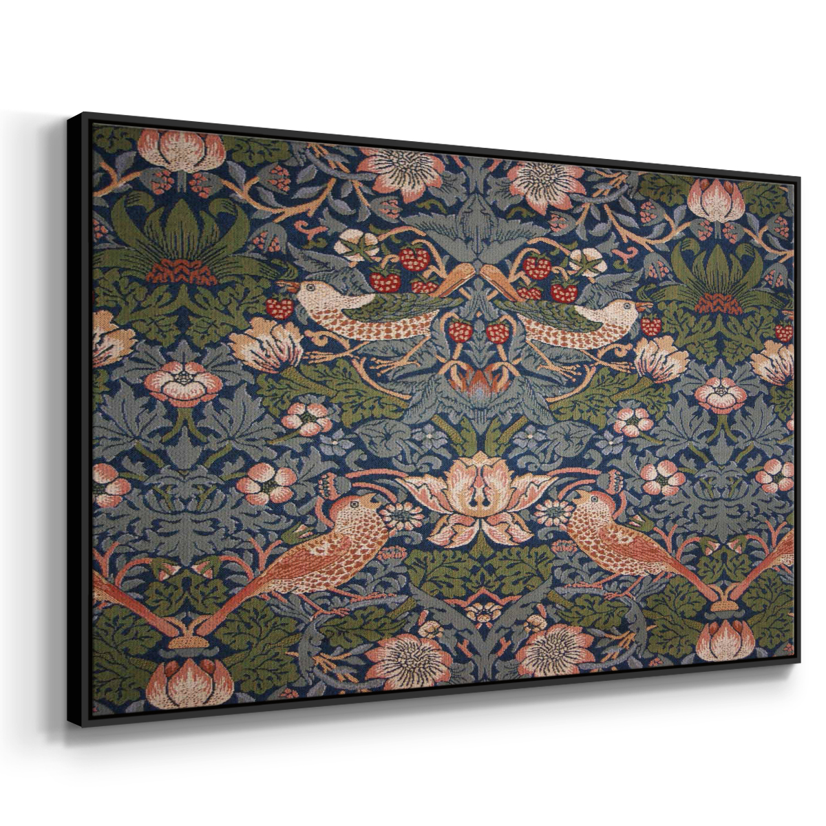 Vintage Abstract Print-LVIII Framed in Black Wood Gallery Wrapped Canvas 17 in. x 25 in.