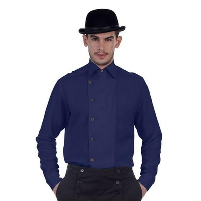 The Pirate Dressing C1293 Ulysses Side-Button Shirt- Navy - 3XL
