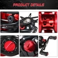 thumbnail image 4 of Carrete Baitcasting 18+1BB Rodamientos de Bolas Carrete de Pesca Baitcasting Alta Velocidad 7.2: 1 Relaciónica de Engranaje de Freno Magnético Carrete Baitcaster Rojo y Negro Negro, 4 of 7