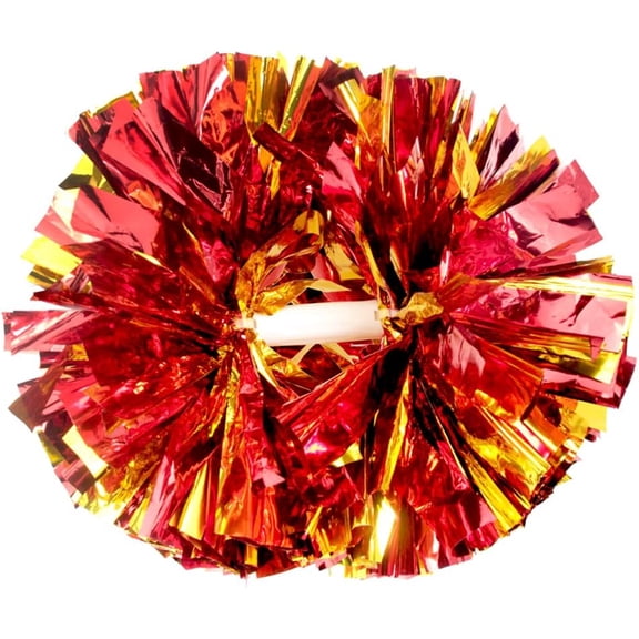 2PCS Cheerleading Pom Poms with Baton Handle for Team Spirit Sports Dance Cheering Kids Adults