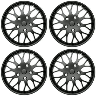 Cover trend universal 15 inch shiny cheap black w trim hub caps wheel covers