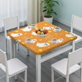 thumbnail image 3 of Halloween Stretch Table Cover 36x36 Inch Square - Elastic Hem Design with Ghosts and Pumpkins Pattern for Festive Table Decor, 3 of 6