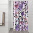 thumbnail image 2 of Purple Gothic Cat Crystal Pattern Shower Curtain 36"x72" ,Bathroom Decorative Shower Curtains Set with 12 Hooks,Modern Waterproof Washable Shower Curtain, 2 of 6
