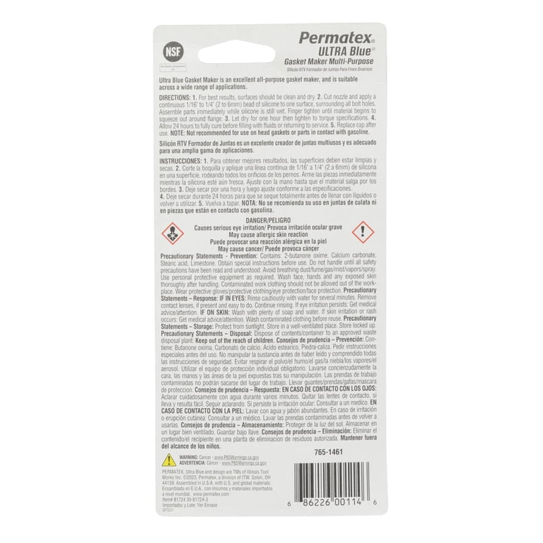 Permatex Sensor-Safe Ultra Blue RTV Silicone Gasket Maker 3 oz