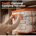 thumbnail image 4 of 4 Pack Large Heavy-Duty Thick Plastic Clear Storage Bag for Clothes, Stackable Bin with Zipper Lid Handles, Ideal for Moving Dorm Closet Organization Home Supplies (Orange,17.32" x 13.39" x 9.84"), 4 of 8