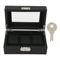 thumbnail image 1 of Small Watch Organize Case, 3 Slot Watch Display Box PU Leather Portable Wipe   For Jewelry, 1 of 8