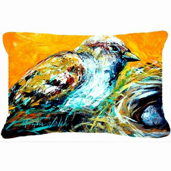 Carolines Treasures  Look at the Birdie Indoor & Outdoor Fabric Decorative Pillow - 12 x 16 In.